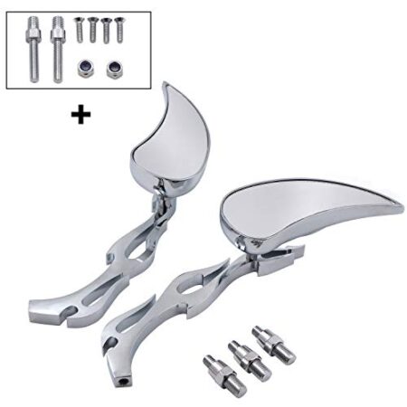 HTTMT MT252-007+TTT004- Motorcycle Alloy Teardrop Flame Custom Mirror Compatible with Cbr600 Rr 900Rr 929Rr 954 1000Rr