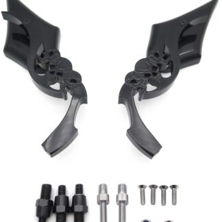 HTTMT MT252-008+TTT004- Black Skull Blade Mirror Compatible with CBR Kawasaki Ninja Suzuki Hayabusa Yamaha YZF
