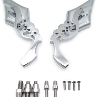 HTTMT MT252-008+TTT004- CHROME Billet Skull Blade Mirror fit Compatible with CBR CBR600 suzuki yamaha kawasaki
