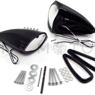 HTTMT MT252-013-BK Black Led Side Mounted Rear View Mirrors Compatible with Suzuki Kawasaki Yamaha Bike