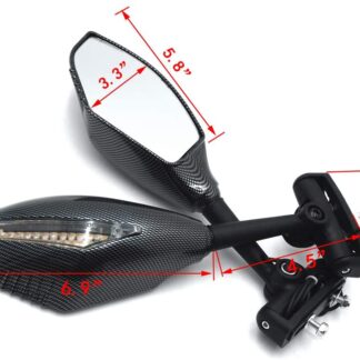 HTTMT MT252-014- LED Turn Signal Integrated Mirror Compatible with Suzuki GSX-R GSXR 600 750 Hayabusa Katana