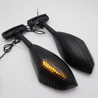 HTTMT MT252-014-M LED Turn Signal Integrated Matte Black Mirror Smoke Lens Compatible with Suzuki Hayabusa Yamaha