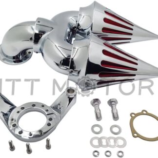 HTTMT MT256- Chrome Double SPIKE AIR CLEANER Compatible with HARLEY CV CARB DELPHI V-TWIN EFT SPORTSTER