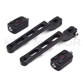 HTTMT MT268-009- Motorcycle Black New Aluminum Heel/Toe Shift Levers with Skull Shifter Pegs Compatible with Harley Davidson Heritage Softail FLST 1986-later