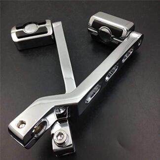 HTTMT MT268-009- Motorcycle Chrome New Aluminum Heel/Toe Shift Levers with Skull Shifter Pegs Compatible with Harley Davidson Heritage Softail FLST 1986-later