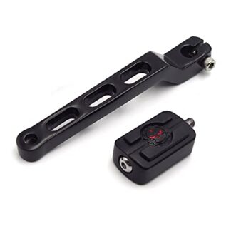 HTTMT MT268-009-R+216-053- Rear Heel Shift Lever SKULL Shifter Peg Compatible with Harley Road Glide 2018 17 16 15 Black