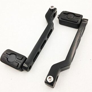 HTTMT MT268-009+053 X2- Motorcycle Black Aluminum Heel/Toe Shift Levers with Skull Shifter Pegs Compatible with Harley Davidson Heritage Softail FLST 1986-later