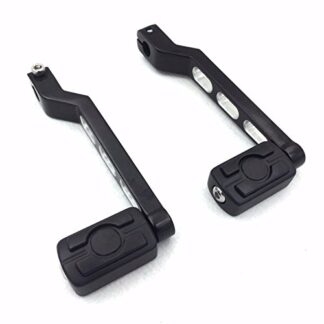 HTTMT MT268-009A+053 X2- Motorcycle Black Aluminum Heel Toe Shift Levers/Gear Shift Pedal Levers with Skull Shifter Pegs Compatible with Harley Davidson Heritage Softail FLST 1986-later