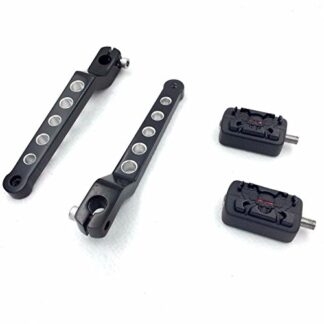 HTTMT MT268-009B+062 X2- Motorcycle Black Zombie Pegs w/Hollow-out Heel/Toe Shift Levers Compatible with Harley Davidson 1986-later FL Softail/ 1988-later Touring/ 2008-later Trike