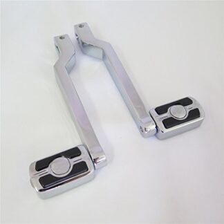 HTTMT MT268-009C+053 X2- Chrome Skull Silver Groove Cut Heel/Toe Shift Lever w/Shifter Compatible with Harley 1986-later FL Softail/ 1988-later Touring/ 2008-later Trike