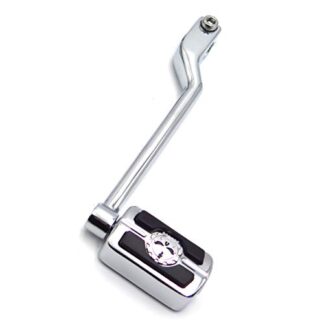HTTMT MT268-011-F+216-053- CHROME SKULL SMOOTH SHIFT LEVER ARM Compatible with DYNA SPORTSTER HARLEY SHIFTER