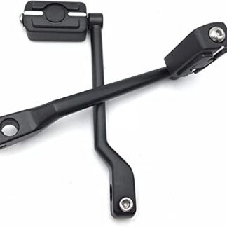 HTTMT MT268-011+053A X2- Motorcycle Matte Black New 2 PCs Billet Style Heel/Toe Shift Lever Gear Shift Foot Lever with Skull Groove Shifter Pegs Compatible with Harley FL Softail Touring Trike FLST FLT Road King Street Glide CVO