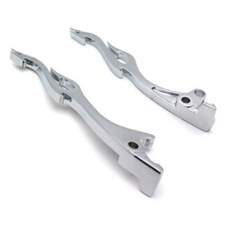 HTTMT MT285-010- New CHROMED Brake Clutch Flame Levers Compatible with Kawasaki Vulcan 1500 1600 2003-2008