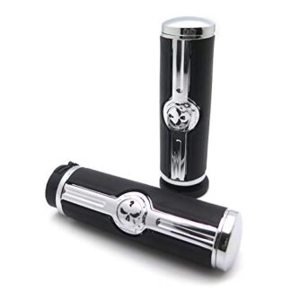 HTTMT MT291-020- Handlebar skull grips Compatible with Harley 96-later VRSC, XL, XR, Dyna, Softail (except FLSTSE2/3, FLSTNSE, and FXSBSE) and 96-07 Touring models