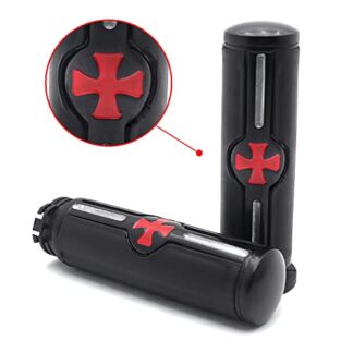 HTTMT MT291-021A- Motorcycle Black 25mm 1" Handlebar Cross grips Compatible with Harley 96-later VRSC, XL, XR, Dyna, Softail (except FLSTSE2/3, FLSTNSE, and FXSBSE) and 96-07 Touring models