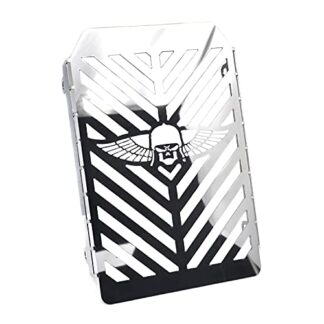 HTTMT MT298-03-CS Skull Wing Radiator Grille Cover Guard Protector Compatible with Kawasaki Vulcan VN 1500 stainlesssteel