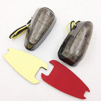 HTTMT MT303-004-BSK SMOKE Flush Mount LED Turn Signal Blinker Lights Universal Bike