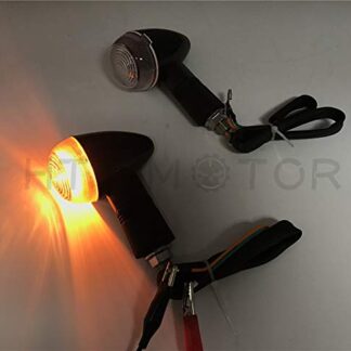 HTTMT MT303-013- Compatible with US Motorcycle Bullet Turn Signals Amber Blinker Light Indicator Universal