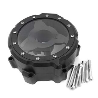 HTTMT MT313-003A- Engine Stator Cover See Through Compatible with Kawasaki ZX14R 2006-2014/ ZZR-1400 2006-2014 Black Left Side