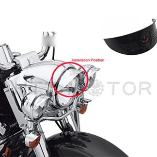 HTTMT MT325-014A- Skull Black New 7" Headlight Visor Heavy Duty Thick Compatible with Harley XL XLH FXR FX