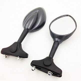 HTTMT MT330- Raindrop Shape Carbon Mirror Compatible with Kawasaki Ninja 500 Zx6R Zx7R Zx9R Zx 10R 12R 14R 636 Ducati Monster