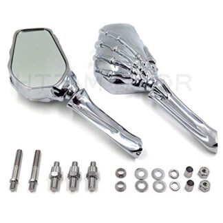 HTTMT MT333- New Chrome Skull Skeleton Mirrors Compatible with Suzuki Gsxr 600 750 1000 Hayabusa Cruiser