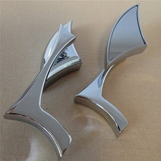 HTTMT MT346- Chrome Spear Blade Mini Mirrors Compatible with Harley Davidson Sportster Dyna Softail