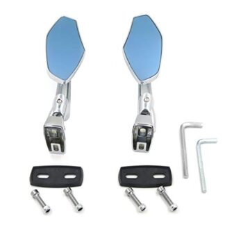 HTTMT MT347- Chrome 6mm CNC Aluminum Rear view Side Mirrors Compatible with Yamaha XVS 1100 V-Star Custom