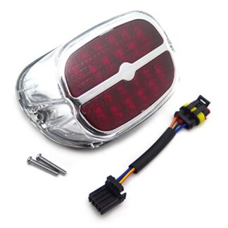 HTTMT MT355-RL-C-C RED Tail Brake Running Lights Compatible with Harley Davidson Dyna Sportster 1999-later XL Clear Lens