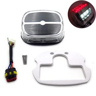 HTTMT MT355-SL-C-C Tail Brake Light Compatible with Harley Davidson FLT FLST FXST Dyna Sportster 1999-Later Clear Lens