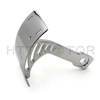 HTTMT MT360-005-CD Chromed Vertical Curved Mount License Plate Bracket Tag Holder Compatible with 2002-2005 Yamaha Warrior/All Years Yamaha V-Max