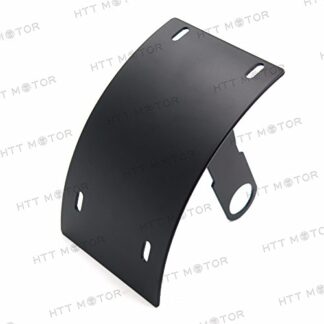 HTTMT MT360-010-M Black Curved License Plate Relocator Frame Bracket Mount Tag Holder Compatible with 1 inch axle