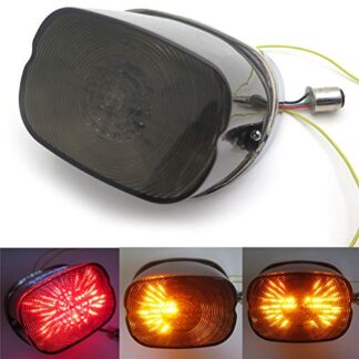 HTTMT MT365- Smoke LED Tail Brake Turn Light Compatible with 91-10 Harley Sportster Softail Dyna Lay Down