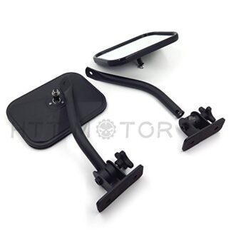 HTTMT MT371-032-M Pair Quick Release View Mirror Rectangular Black Compatible with Jeep Wrangler TJ JK 97-17