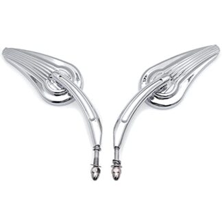 HTTMT MT382-CS- Custom Tailfin Mirrors Compatible with Harley Sportster 883 XLH Springer Softail V Rod Chromed