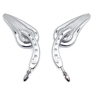 HTTMT MT382B-CD Chrome Raindrop Side Mirrors Compatible with 1984 and up Harley Davidson