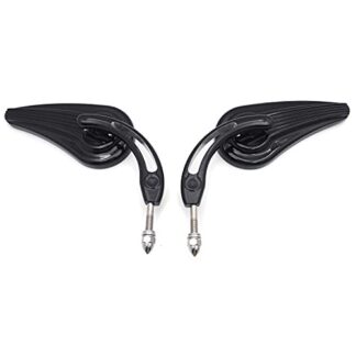 HTTMT MT382C- Motorcycle Black Raindrop Side Racing Mirrors Compatible with 1982-2016 Harley Davidson Street 500 750 Low Rider SuperLow Iron 883 1200 Custom Roadster XL883R XL1200V FLS FLSTF