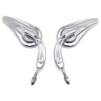 HTTMT MT382C- Motorcycle Chrome Raindrop Side Mirrors Compatible with 1984 and up Harley Davidson Street 500 750 Low Rider SuperLow Iron 883 1200 Custom Roadster XL883R XL1200V FLS FLSTF