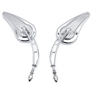 HTTMT MT382D- Chrome Raindrop Side Mirrors Compatible with Harley 1982-later all models (except VRSCF,2014-later FLHTKSE,FLHRSE6, FLHR and FLHRC models and XL1200X mounted below the handlebars)