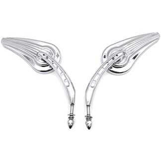 HTTMT MT382E- Chrome Raindrop Side Mirrors Compatible with 1984 and up Harley Davidson Dyna Street Bob Low Rider Fat Bob Wide Glide Switchback CVO Street Glide Trike Freewheeler Tri Glide Ultra