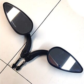 HTTMT MT383-SC- Black Aluminum Teardrop Shape Skull Zombie Emblem Mirrors Compatible with Harley Low Glide Touring Road King CVO FLHRSE4