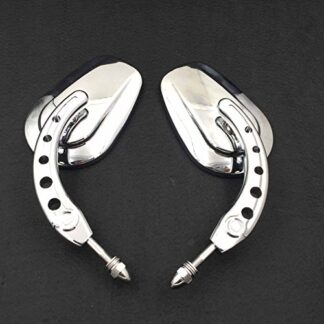 HTTMT MT398B-CD Chrome Big Mirrors Compatible with 1984 and up Harley Davidson