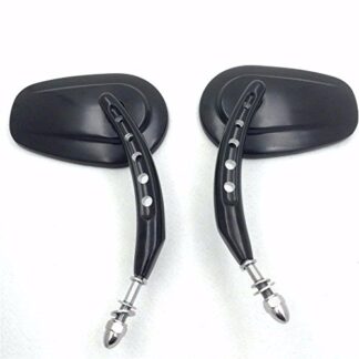 HTTMT MT398E- Motorcycle Black Big Side Mirrors Compatible with 1982 and up Sportster 1200 Custom XL1200C universal to most Harley bike Sportster 883 XLH883 Black