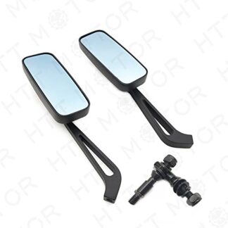 HTTMT MT400-008+HDBolt- Anti Glare Blue Glass Rearview Mirror Compatible with Harley Dyna Motorcycle Bikes
