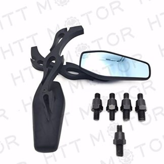 HTTMT MT400-010+JPBolt- Universal Motorcycle Rearview Mirrors Rear View Side Mirror 8mm 10mm black