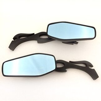HTTMT MT400-010+TTT003- Custom Black Mirrors Fire Flame Stem Compatible with all Harley-Davidson models Softail Fat Boy Road King Dyna Wide Glide Springer Sportster XL any Custom Application