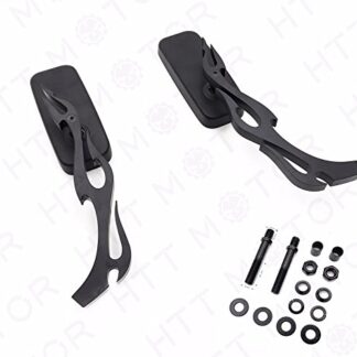 HTTMT MT400-011+HDBolt- Anti Glare Blue Rearview Mirror 8mm Compatible with Harley Softail Motorcycle Bikes