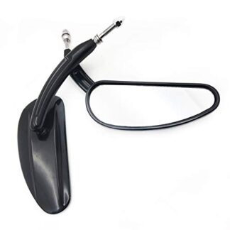 HTTMT MT400-013-BK Pair Black Teardrop Racing Mirrors Compatible with Harley Street Glide Road Glide