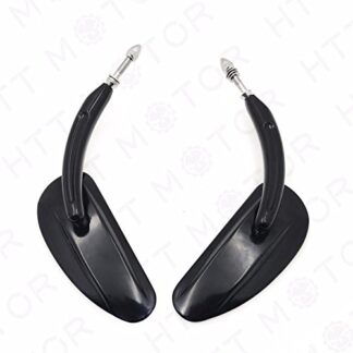 HTTMT MT400-013- Pair Black Teardrop Racing Mirrors Compatible with Harley 1982-2017 Street Bob Fat Bob