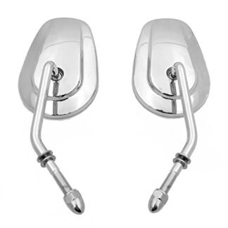 HTTMT MT400-016- Motorcycle Custom Chrome Big Size Mirrors Compatible with Fits 1982-Later Harley Davidson Models (excepte VRSCF,and XL1200X mounted below the handlebars)